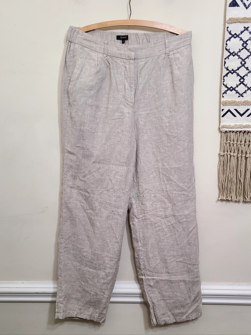 Quince European Linen Pleated Trousers In Flax Size 8 - Picture 7 of 8